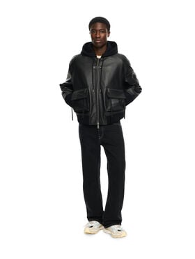 OFF WHITE Book Fleece Hoodie Bomber BLACK 44XJA13SS26L001