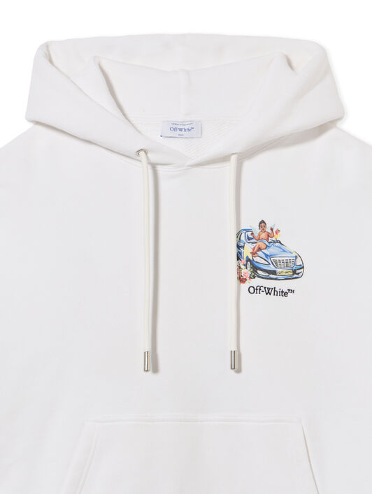 OFF WHITE Fresco Arrow Skate Hoodie WHITE - BLACK OMBB085S25FLE005