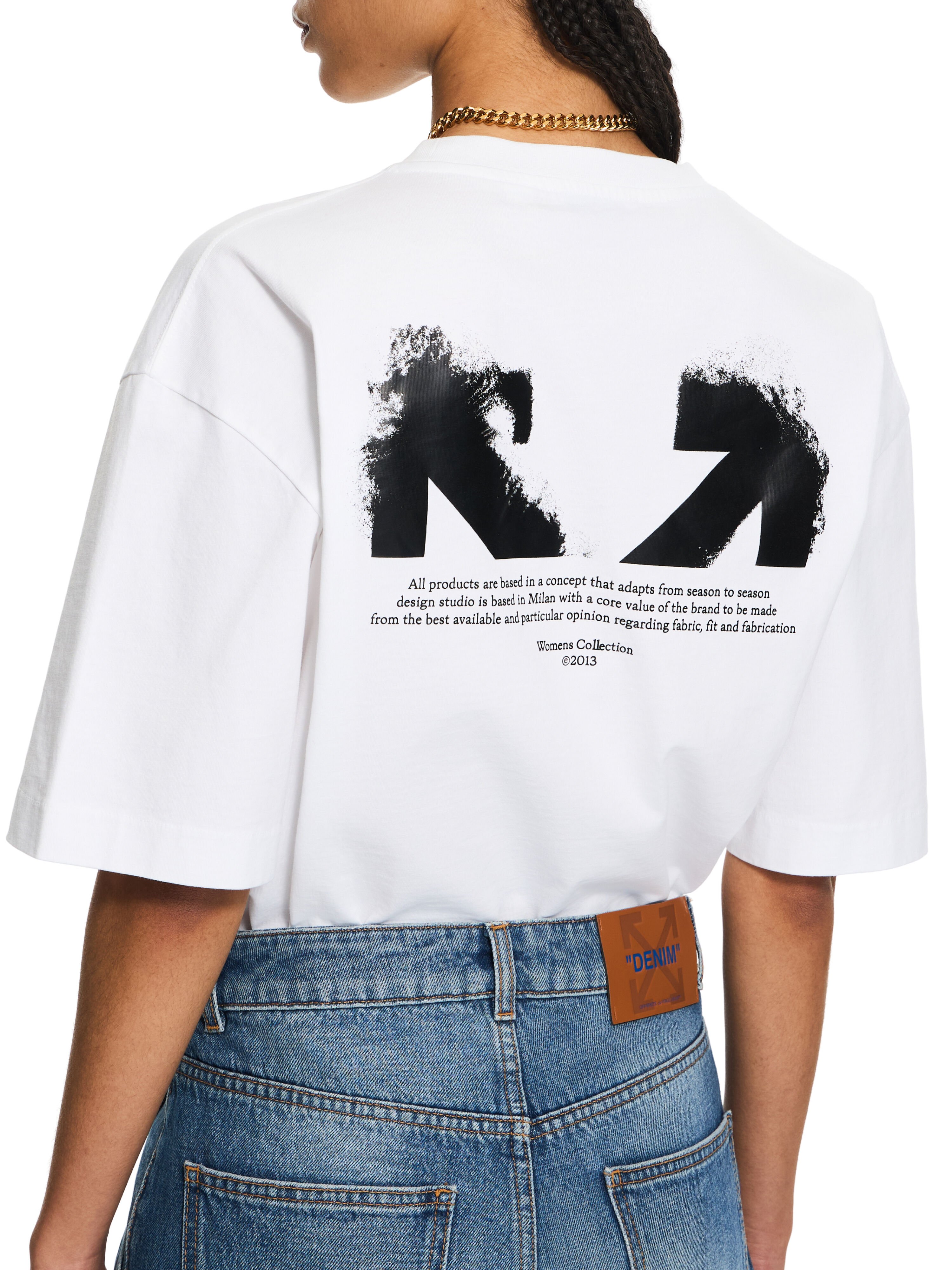 OFF WHITE Half Arrow Skate T-Shirt White-Black 2AA13FS26JER001