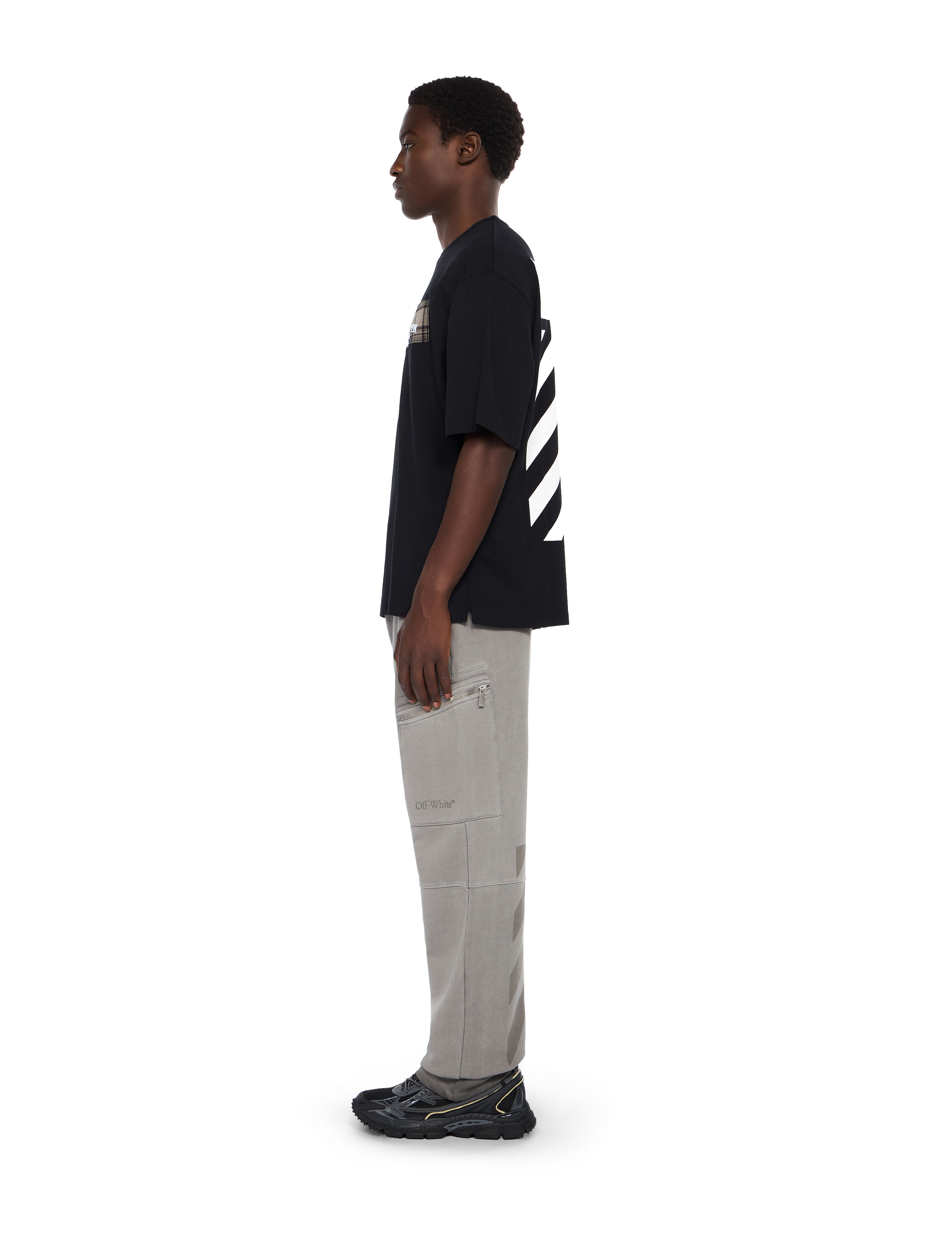 OFF WHITE Laundry Diagonal Cargo Sweatpants DEGRADÉ BLACK - DEGRADÉ BLACK OMCH059F25FLE003