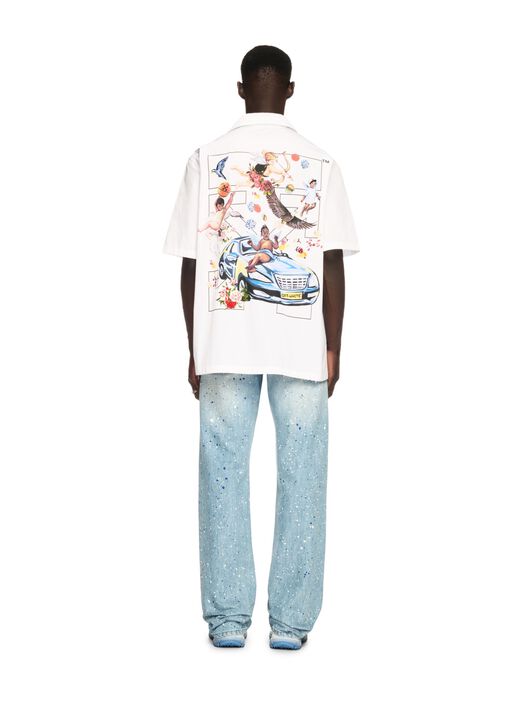 OFF WHITE Paint Relaxed Jeans Navy Blue - Multicol BLUE OMYA18JS25DEN002