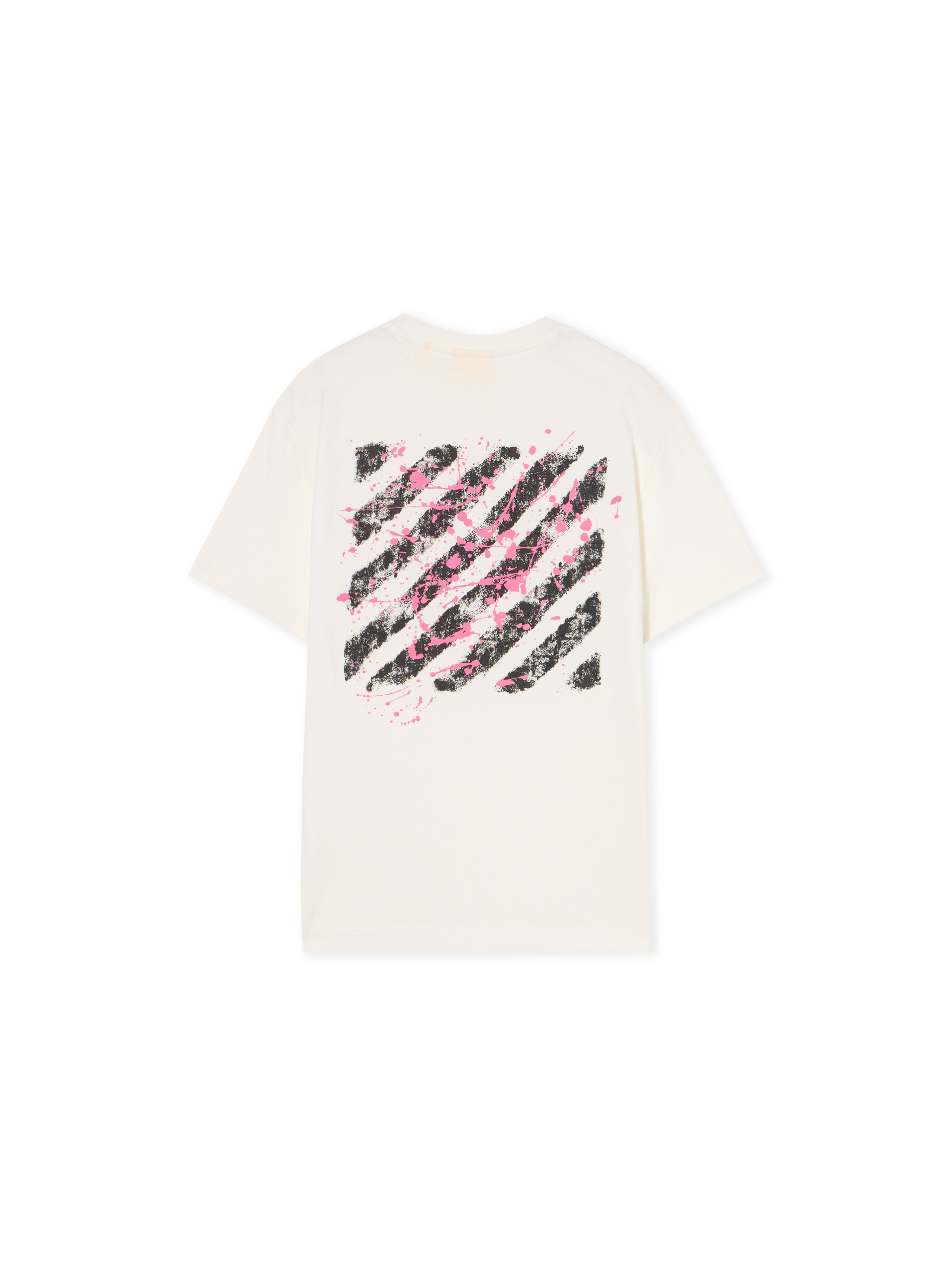 OFF WHITE Diagonal Splat T-Shirt WHITE - FUCHSIA OGAA001F25JER008