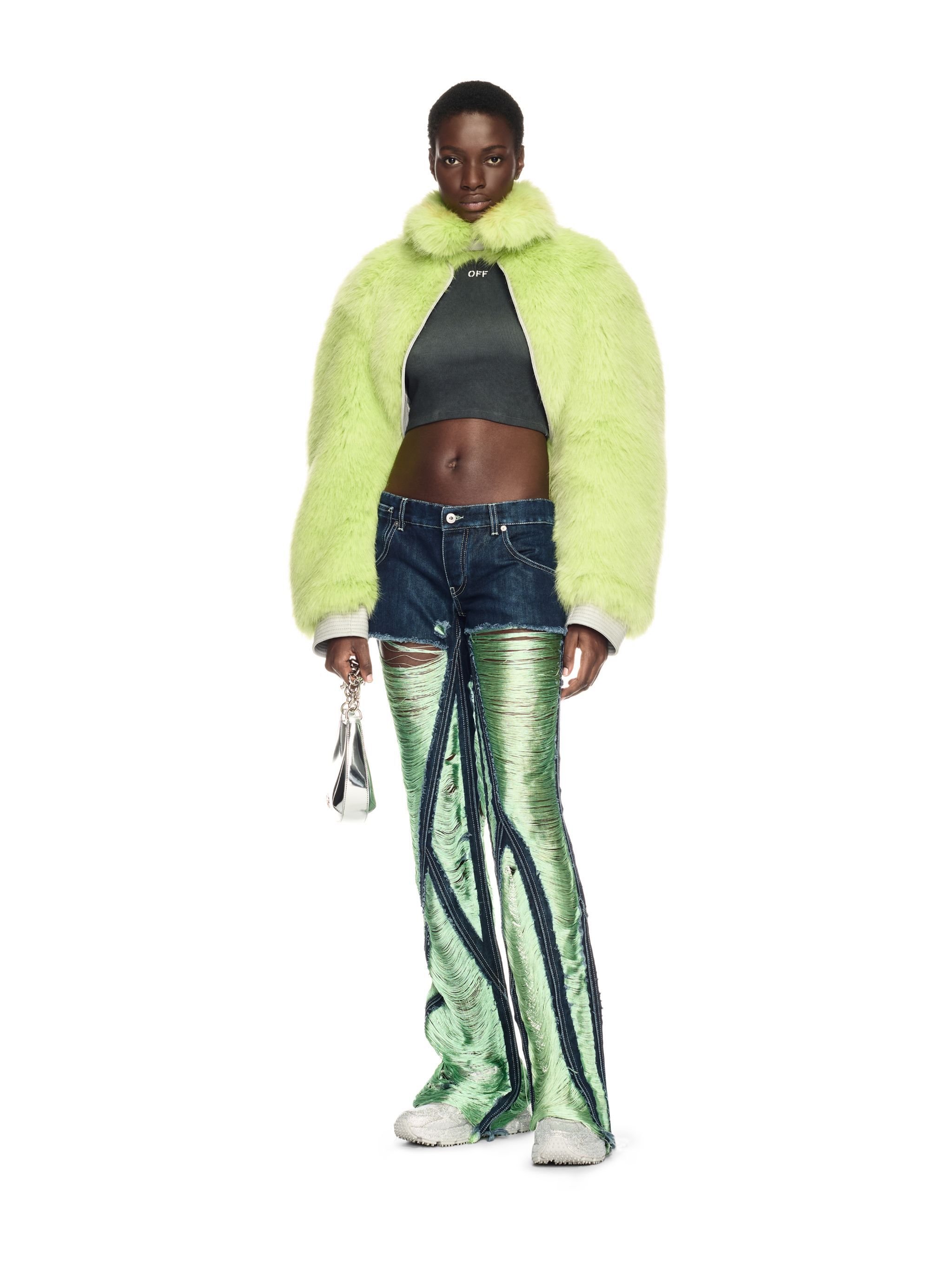 OFF WHITE Shredded Denim 5Pkt Pants BLUE OWYA065W24DEN001