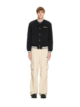 OFF WHITE Schwarze Script Souvenir Collegejacke SCHWARZ OMEH05FC99FAB001