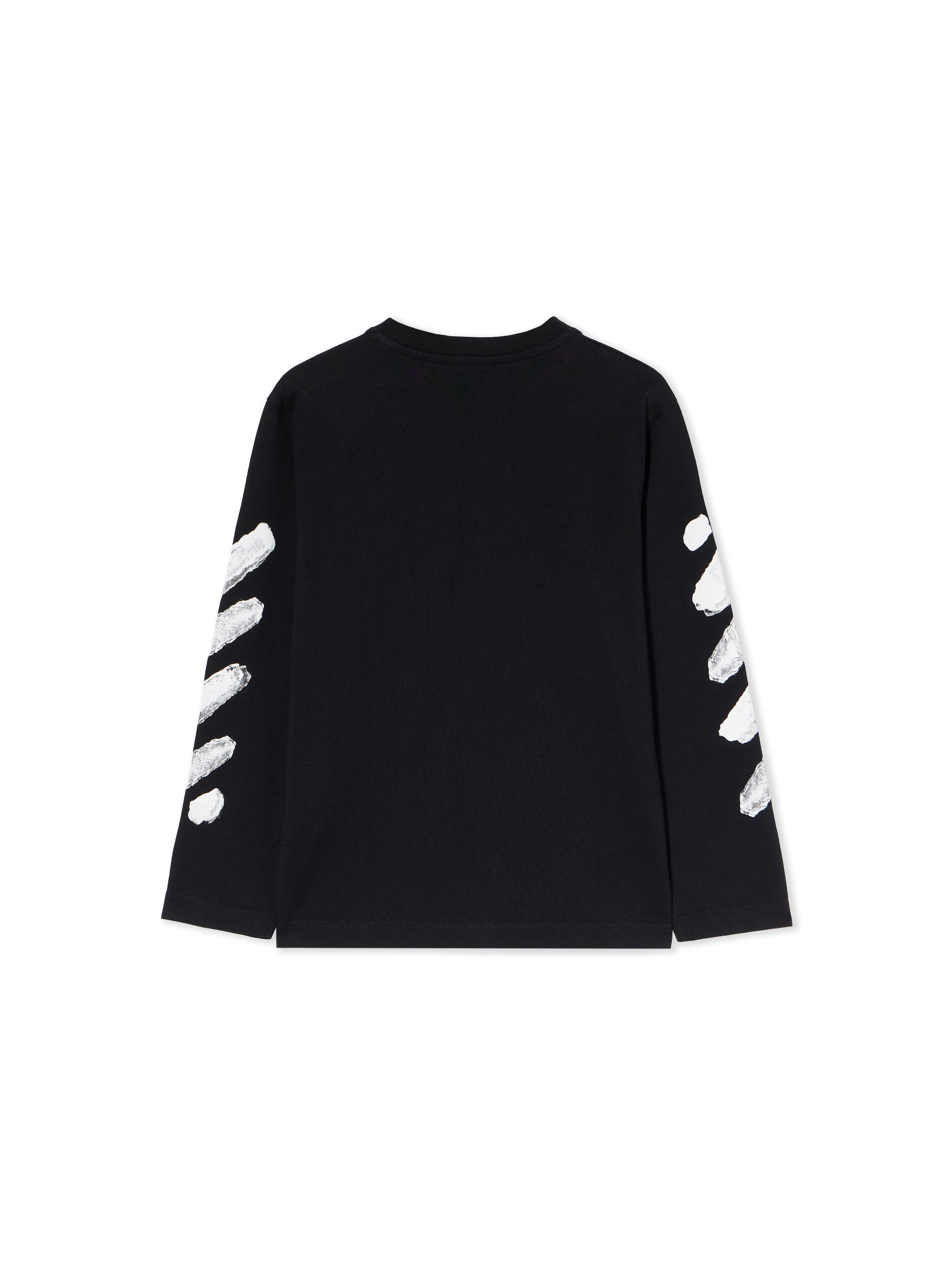 OFF WHITE Arrow Sponge Long-Sleeve Logo T-Shirt BLACK - WHITE OBAB001F25JER002