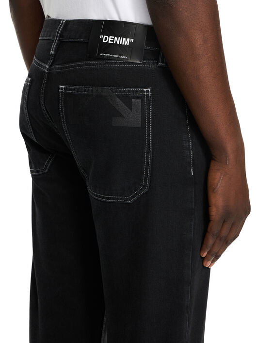 OFF WHITE Half Arrow Tapered Jeans STONE RAW BLACK 44XYA175S26D001