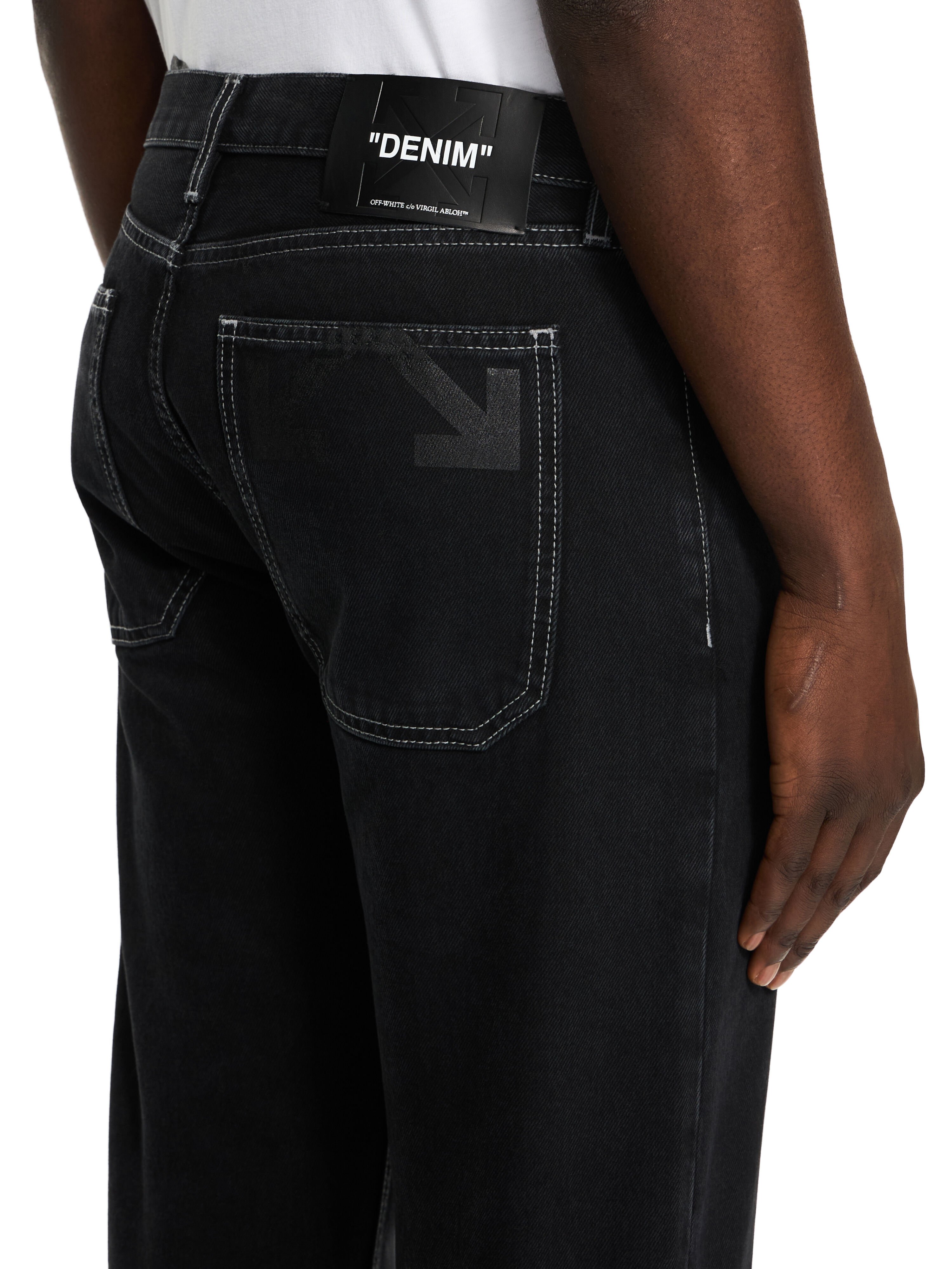 OFF WHITE Half Arrow Tapered Jeans STONE RAW BLACK 44XYA175S26D001