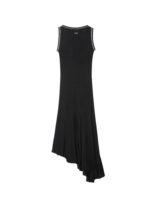 OFF WHITE LIGHT RIB EMB 20S LONG DRESS BLACK OWDB505F24JER001