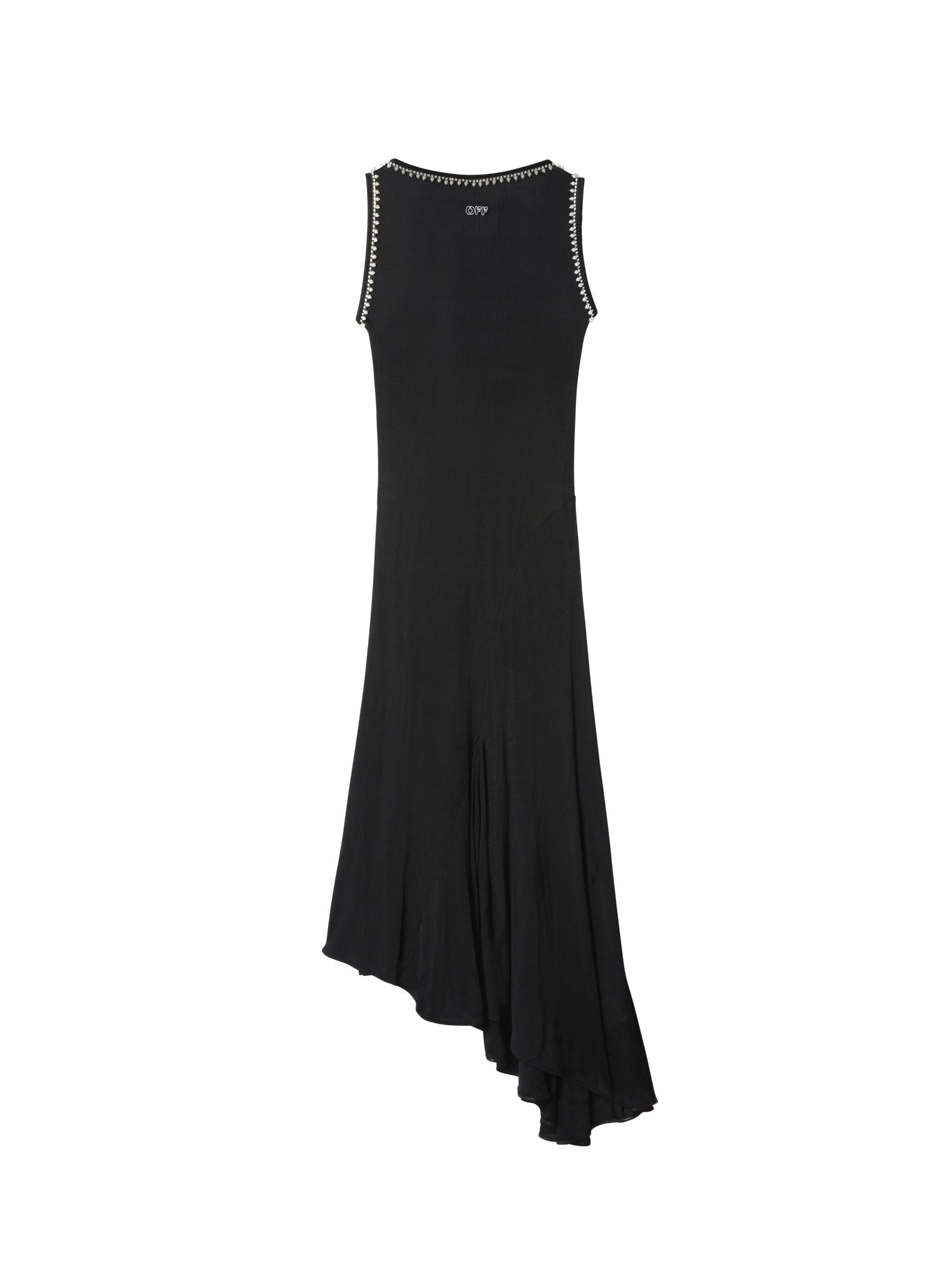 OFF WHITE LIGHT RIB EMB 20S LONG DRESS BLACK OWDB505F24JER001