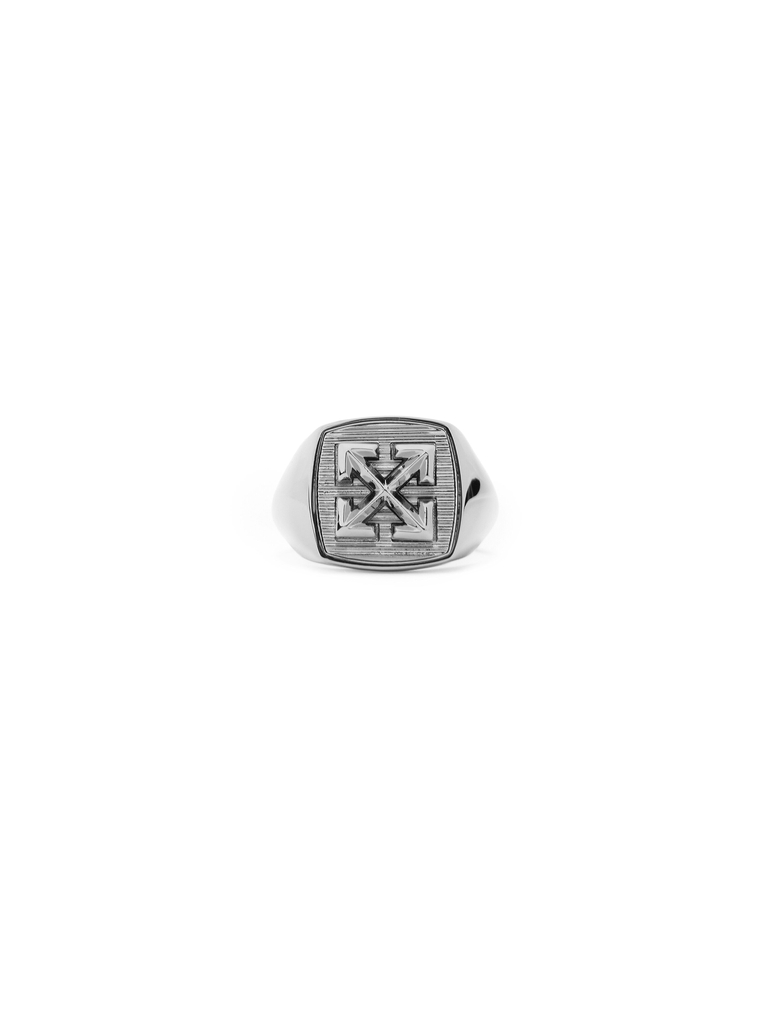 Arrow Textured Ring in SILVER - SILVER da Uomo | Off-White™