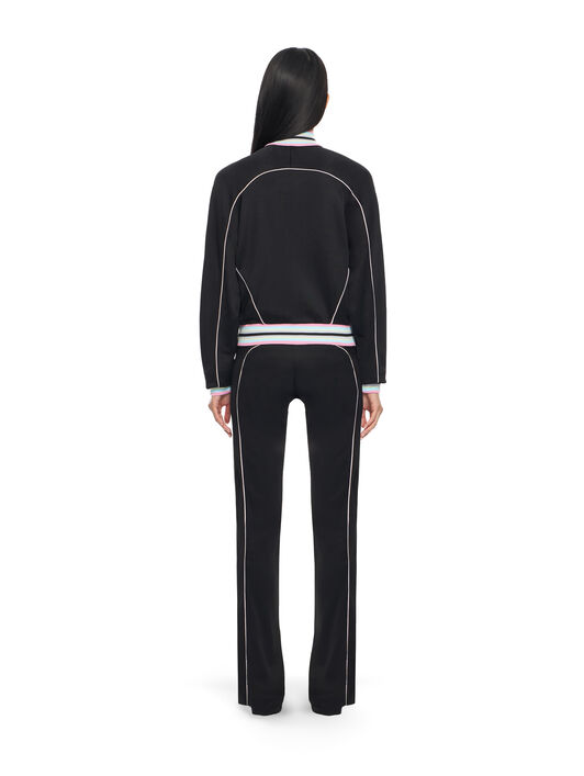 OFF WHITE Pantaloni Fluid Track Slim Black-White 2CJ00AS26JER001