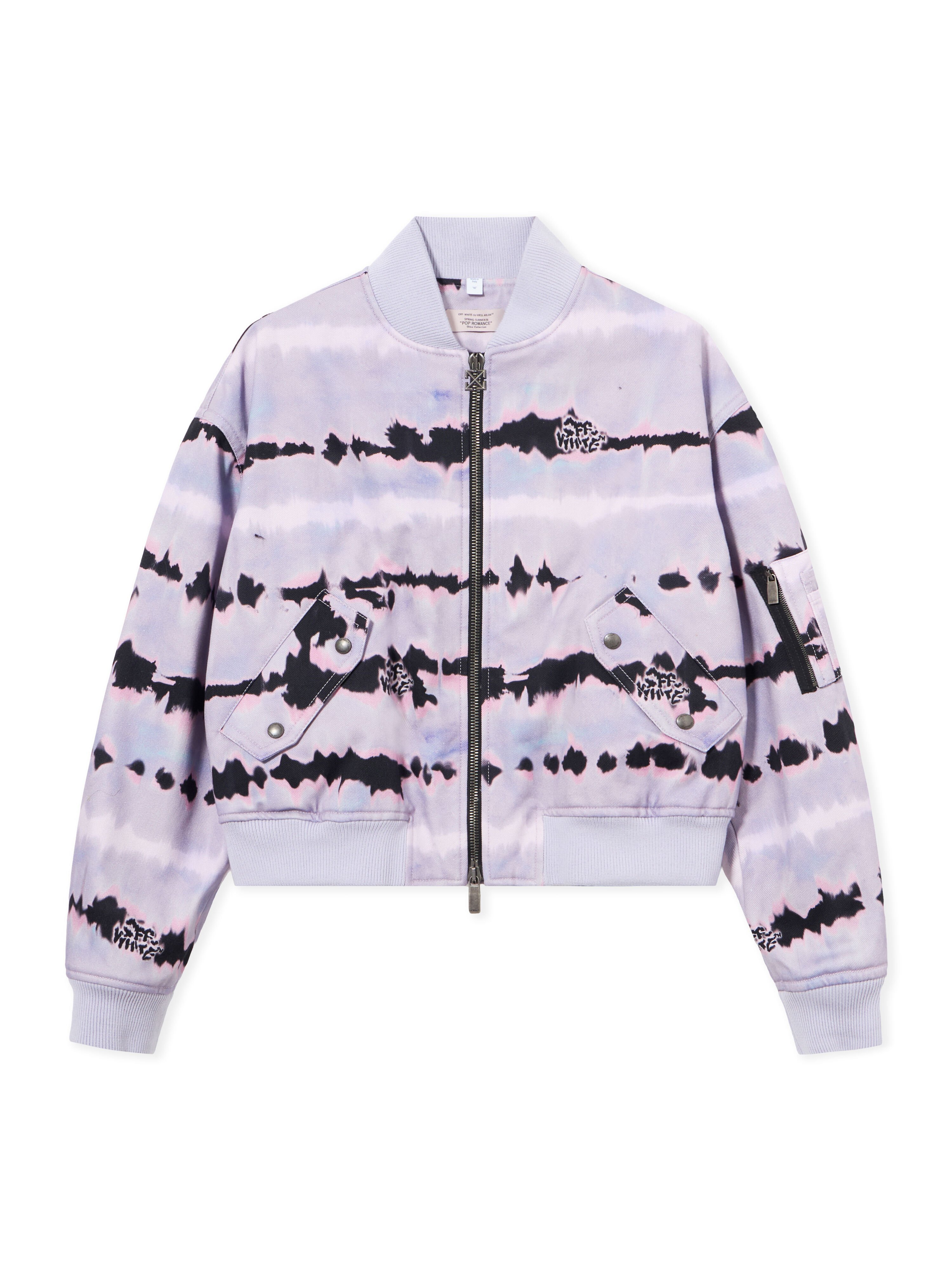 OFF WHITE All-over Tie-dye Cropped Bomber COSMIC SKY 44MEH05ZZ26F002