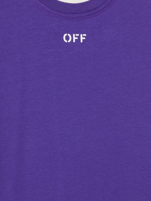 OFF WHITE Bleached Stamp T-Shirt PURPLE OGAA001S25JER006