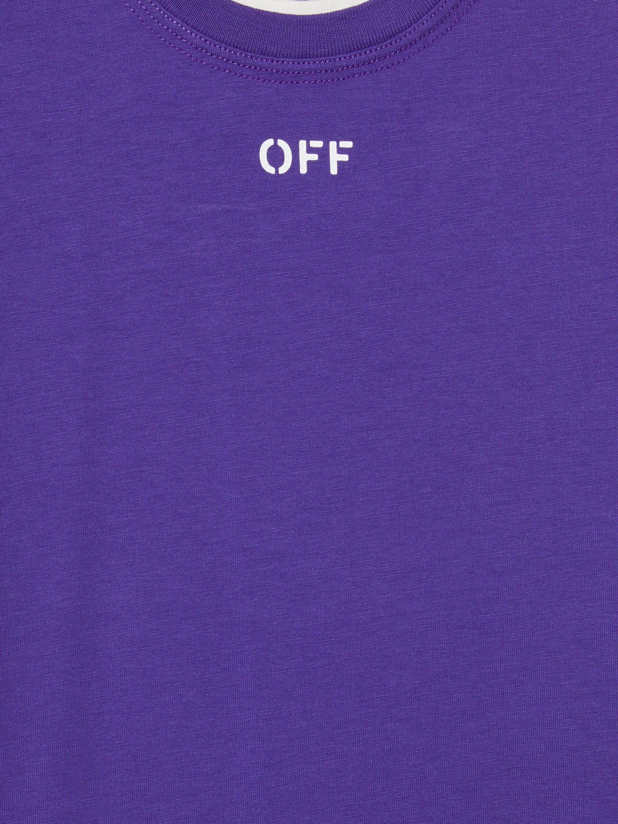 OFF WHITE Bleached Stamp T-Shirt PURPLE OGAA001S25JER006