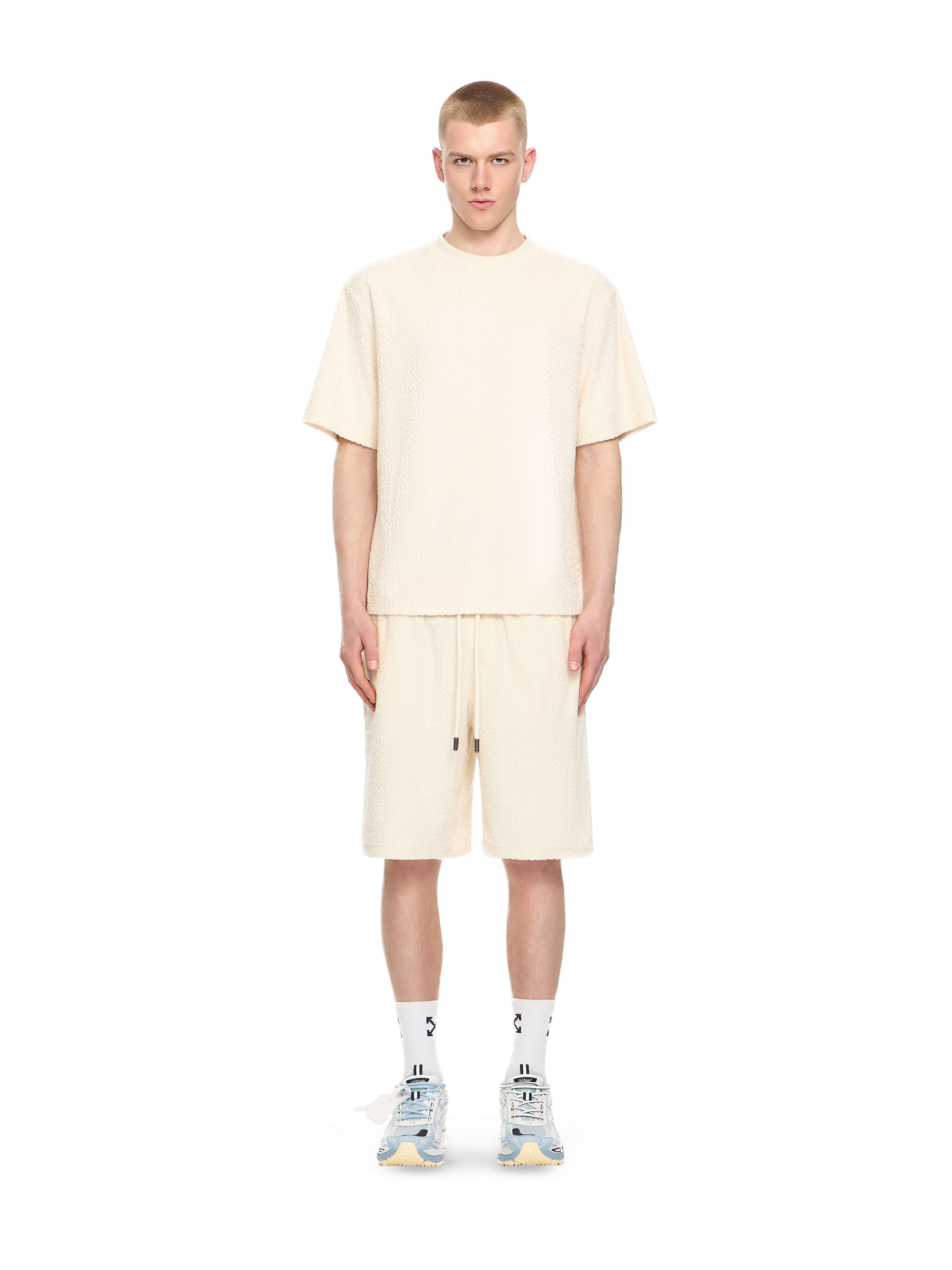 Towel Terry All Over Logo T-Shirt in VANILLA ICE for Men | Off-White™