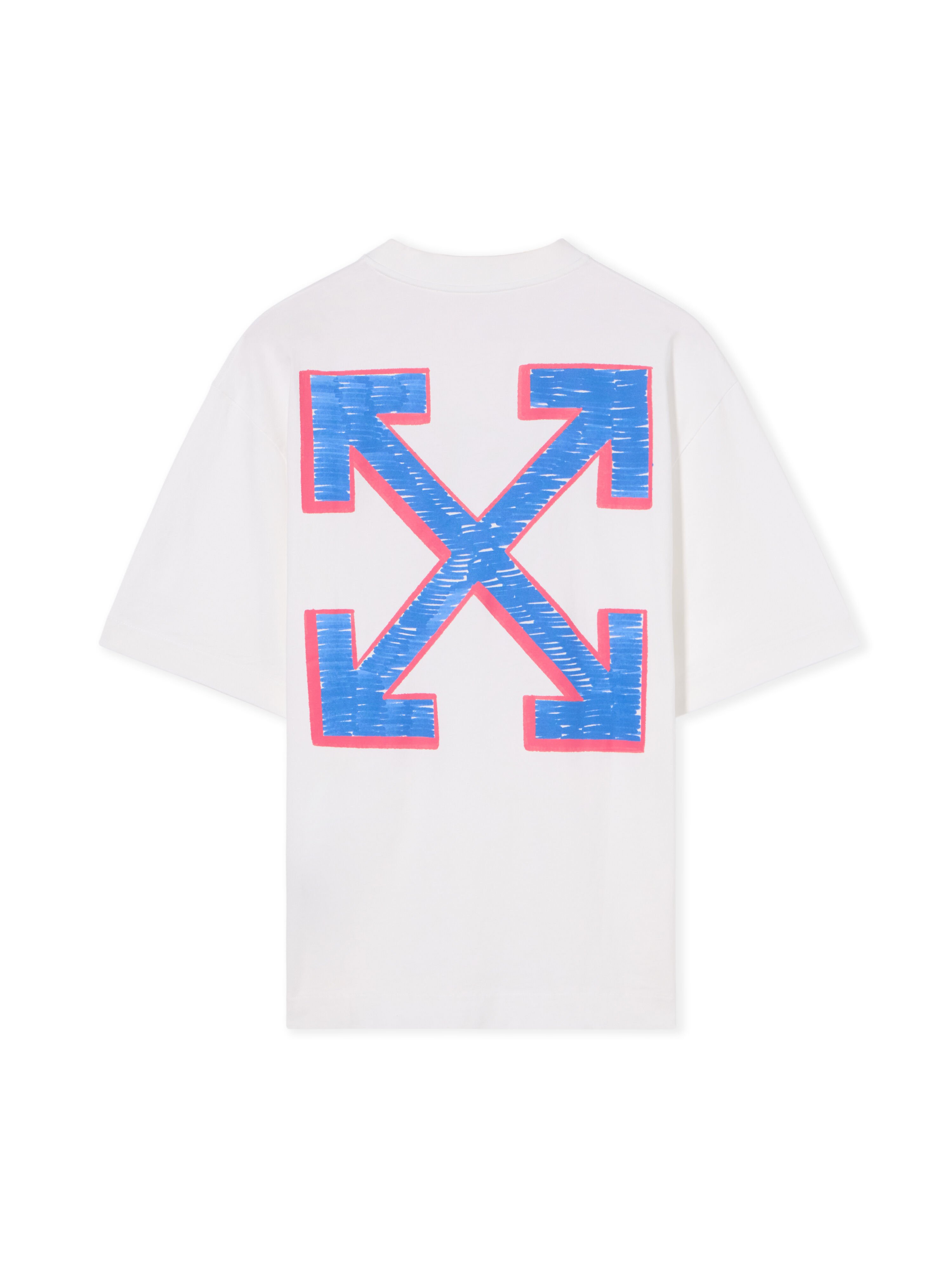 OFF WHITE Graphic Arrows T-Shirt WHITE - BLUE OMAA120G20JER003