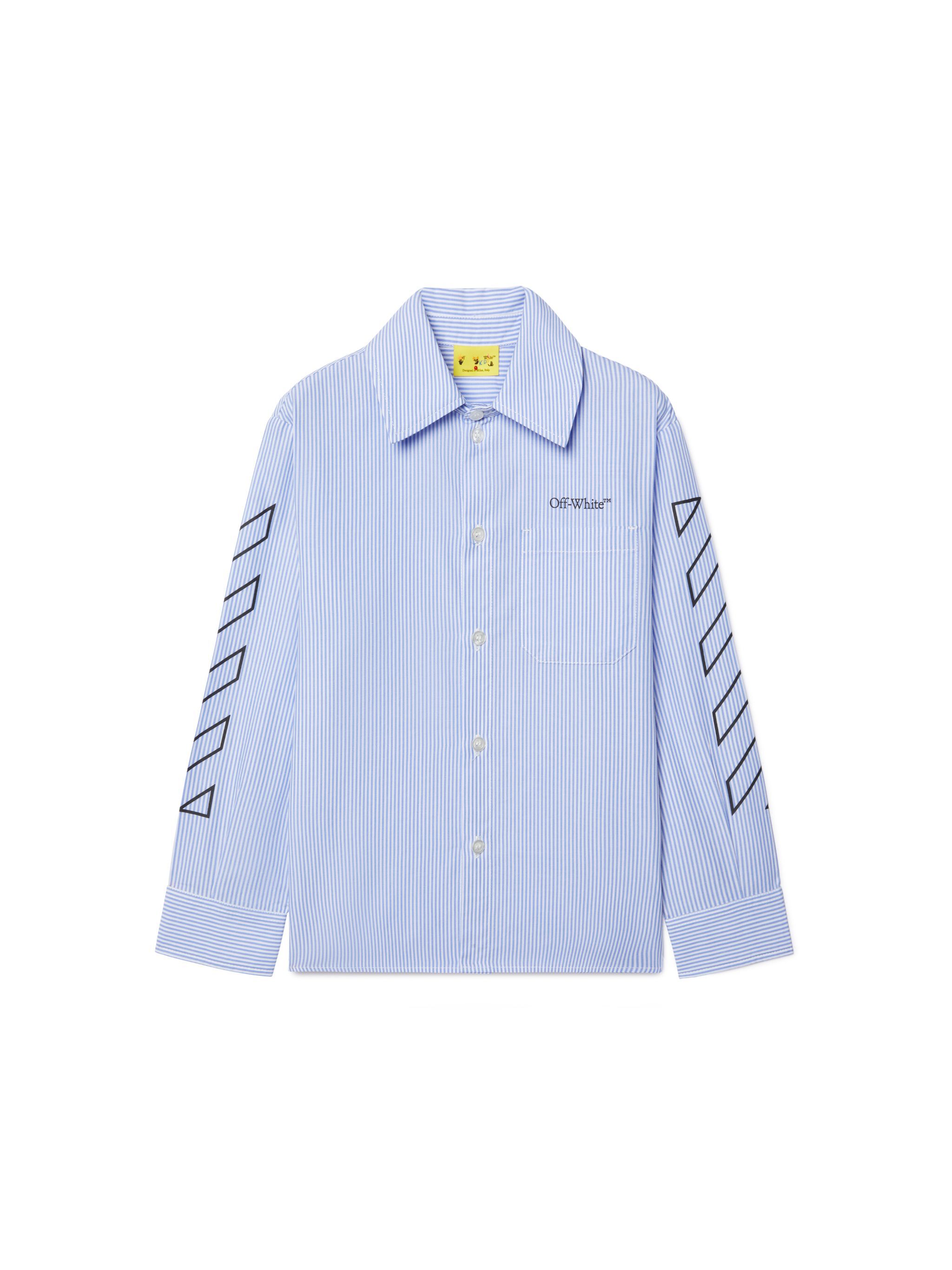 OFF WHITE Diagonal Bookish Shirt BLUE OBGA00AS25FAB001