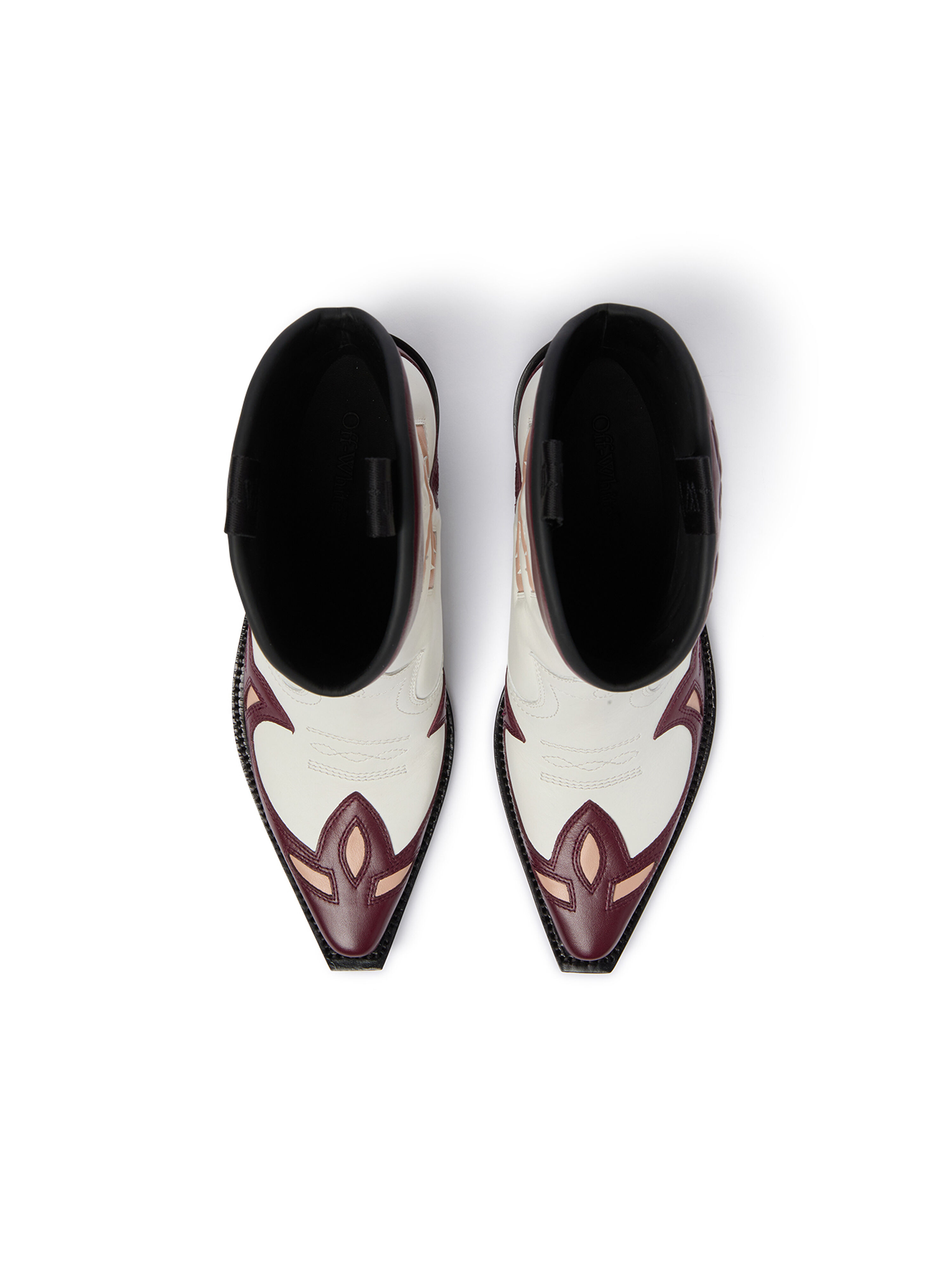 Santiago Texan Ankle Boots OFF WHITE Santiago Texan Ankle Boots OFF WHITE/BURGUNDY OF06091101