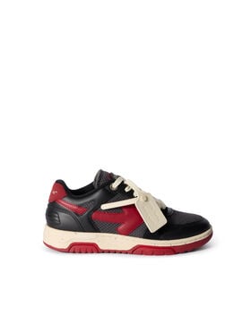 OFF WHITE Out Of Office Slim Sneakers GREY MELANGE - CORAL RED OMIA243F25LEA001