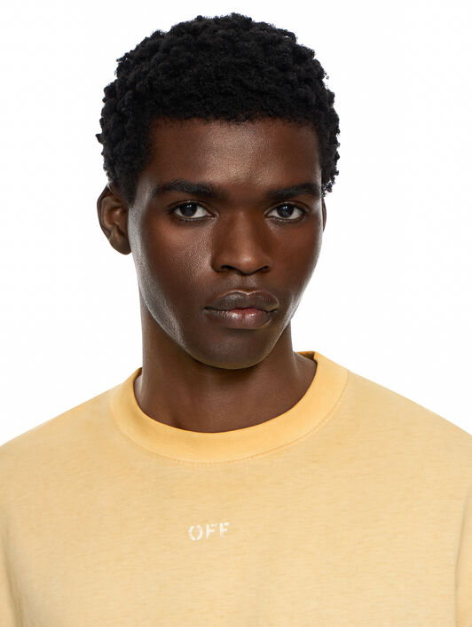 OFF WHITE Swimming Face Skate T-Shirt CLOUD NUGGET GOLD 44MAA120F26J002