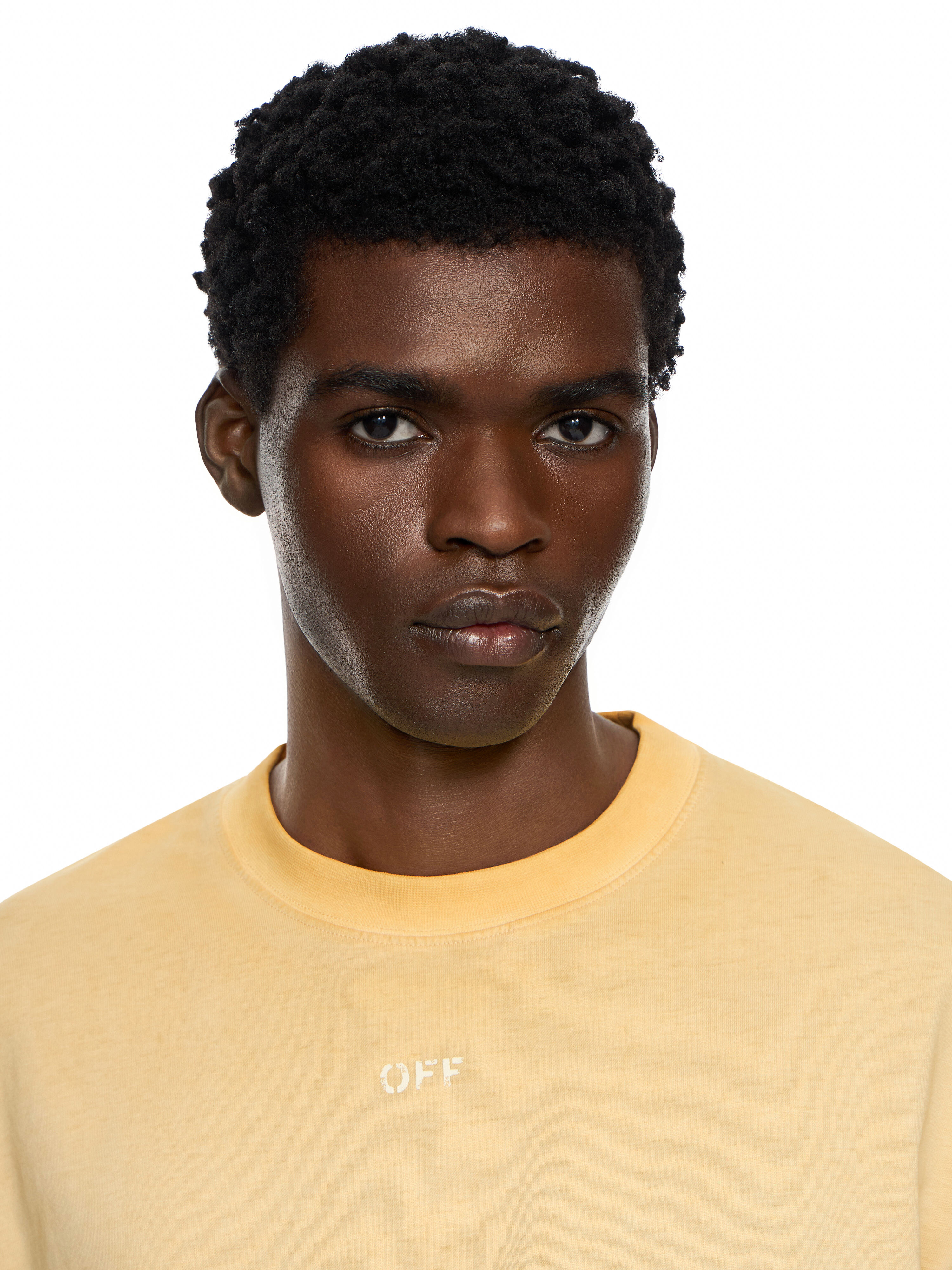 OFF WHITE Swimming Face Skate T-Shirt CLOUD NUGGET GOLD 44MAA120F26J002