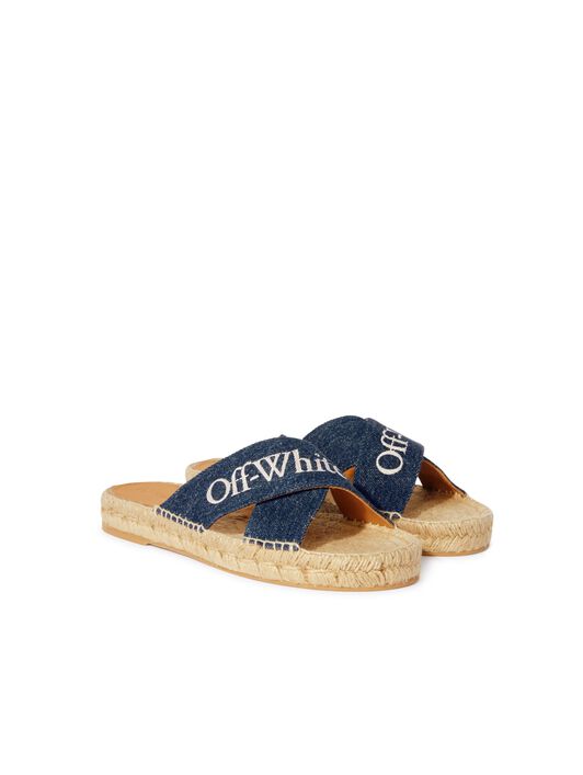 OFF WHITE Criss Cross Denim Espadrilles Vintage Bl BLUE OWIB016S25DEN001