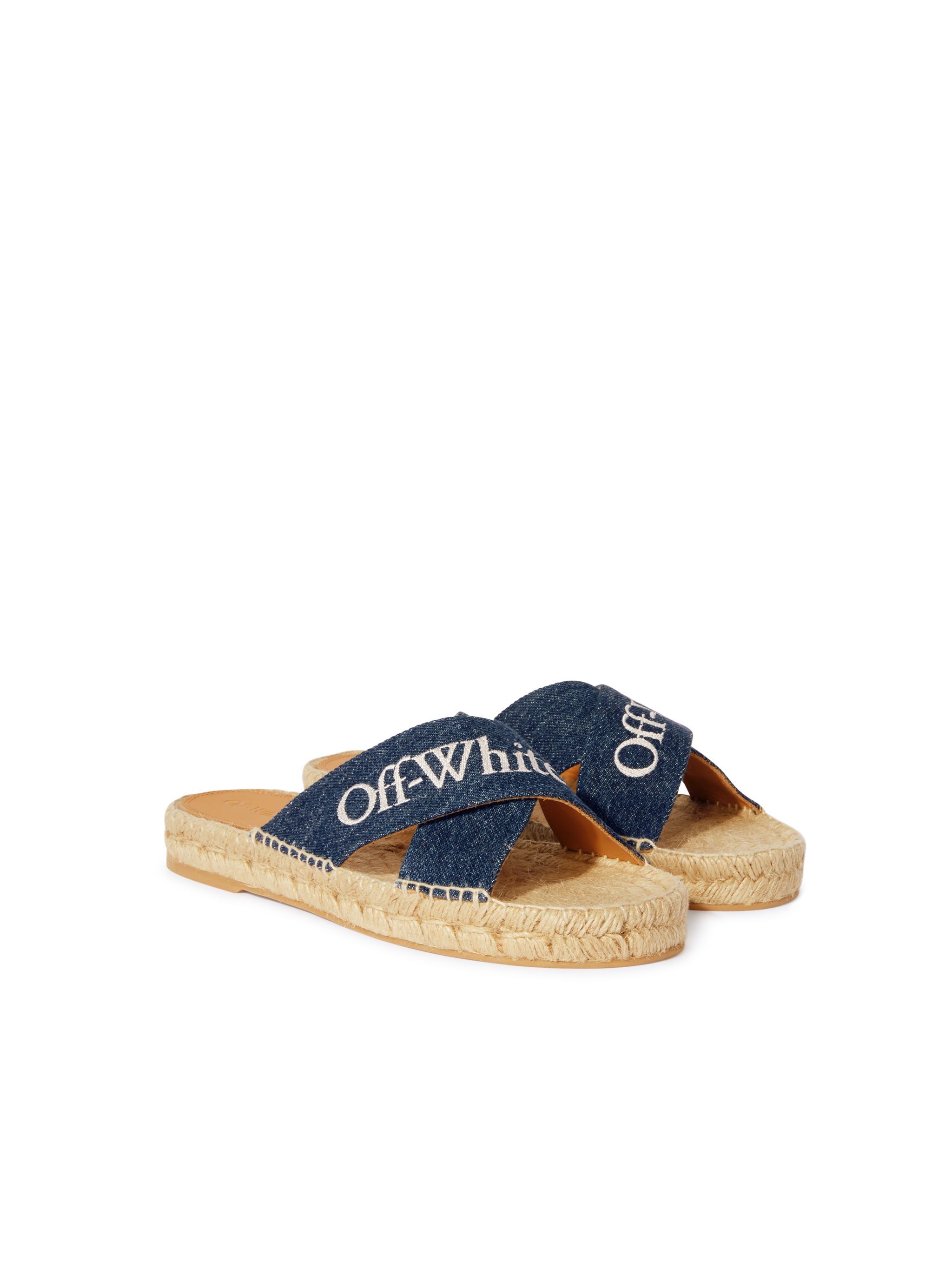 OFF WHITE Criss Cross Denim Espadrilles Vintage Bl BLUE OWIB016S25DEN001