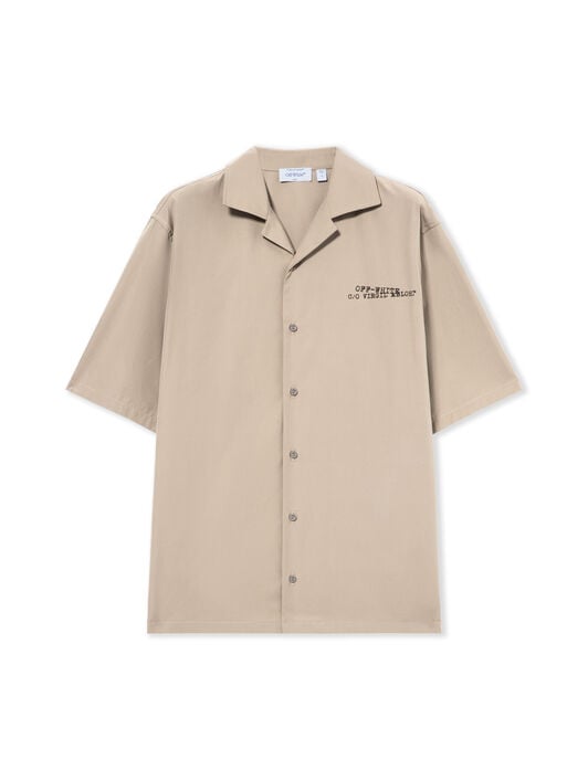 OFF WHITE Type Arrow Poplin Bowling Shirt STONE 44XGG01FS26F005
