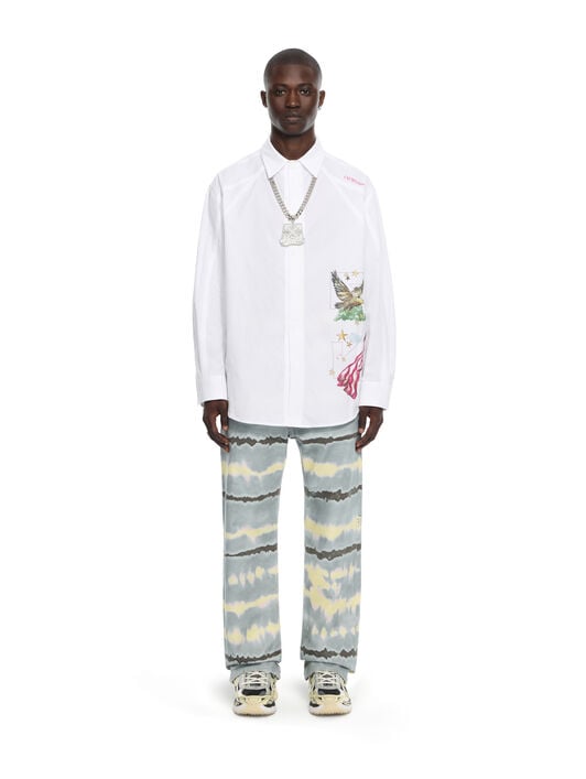 OFF WHITE Dream Arrow Poplin Overshirt WHITE 44MGE04XZ26F005