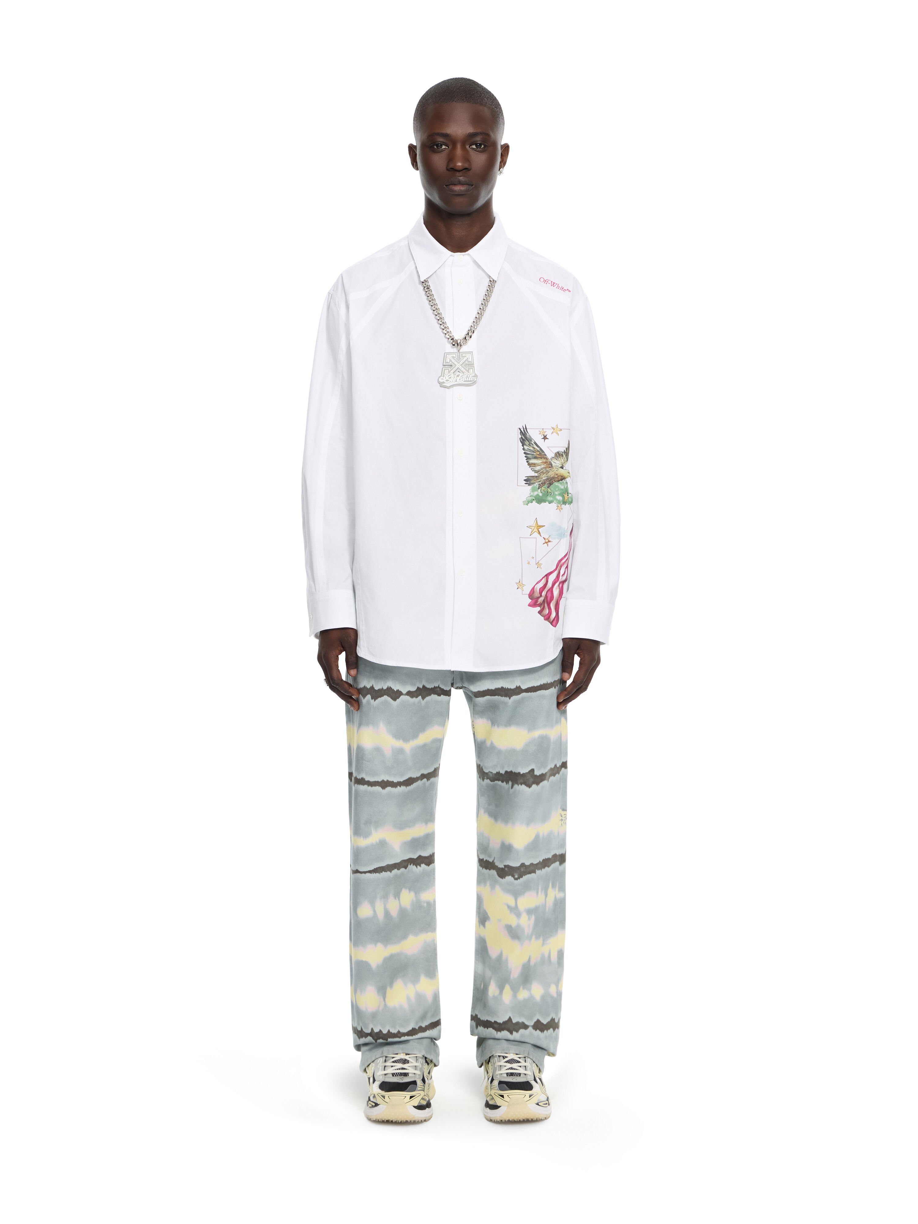 OFF WHITE Dream Arrow Poplin Overshirt WHITE 44MGE04XZ26F005