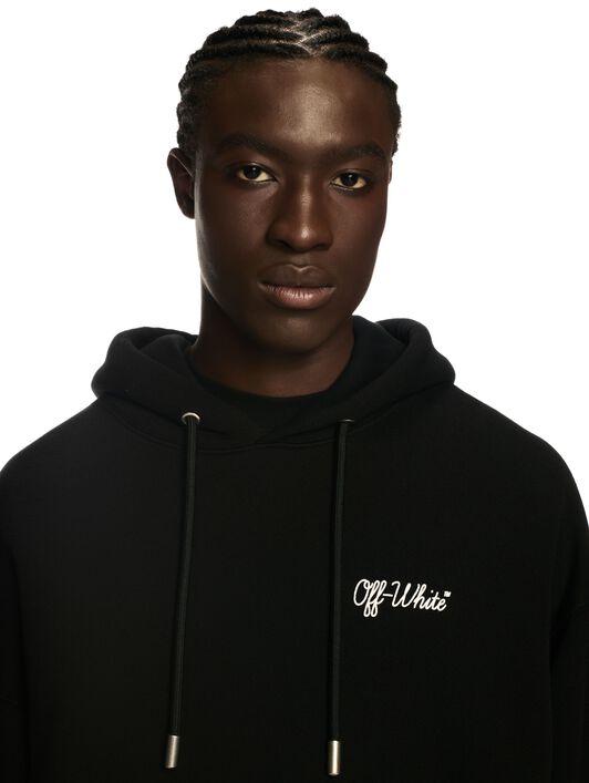 OFF WHITE Black Script Hoodie BLACK OMBB085C99FLE019