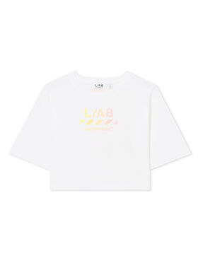 LAB L/AB Gradient Logo Cropped T-Shirt Bright White LABF2639A00037T