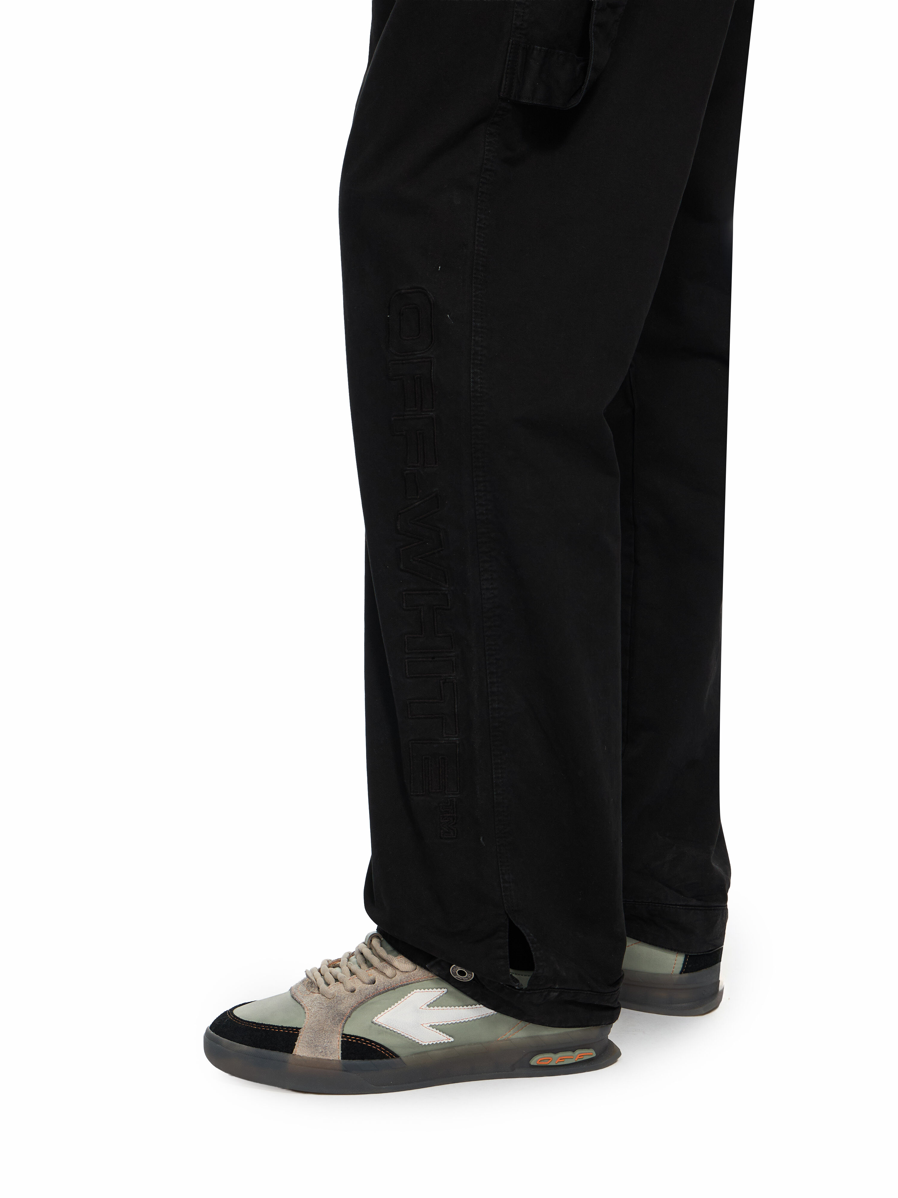 OFF WHITE Racing Staff Cotton Gabardine Pants BLACK 44MCF04RF26F001