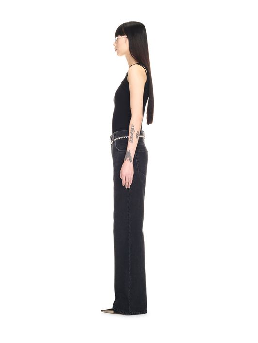 OFF WHITE Black Off Stamp Ribbed Row Top BLACK OWAD237C99JER001