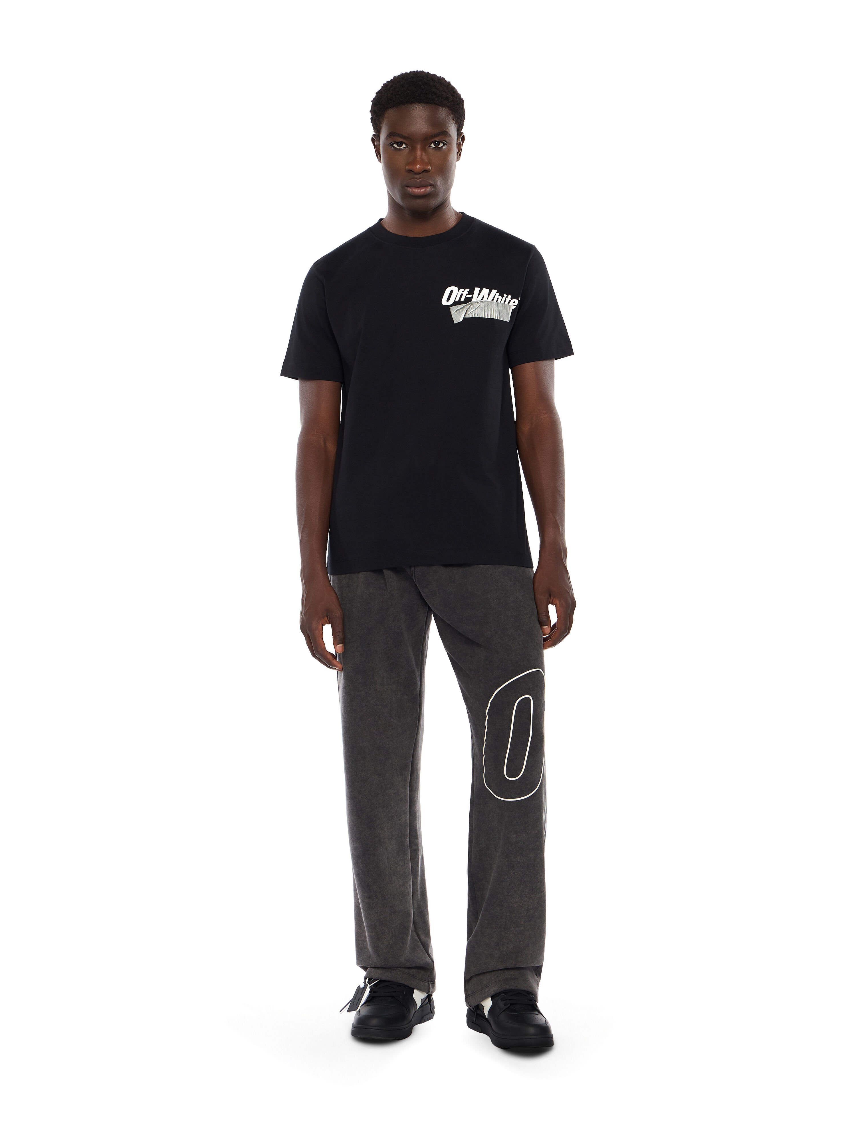 OFF WHITE Outline Arrow Sweatpants VINTAGE BLACK - WHITE OMCH05AF25FLE001