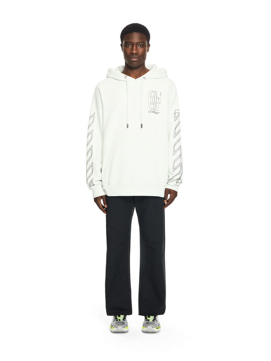 OFF WHITE Outline Double Arrow Skate Hoodie BLUEWASH 44MBB085S26F006