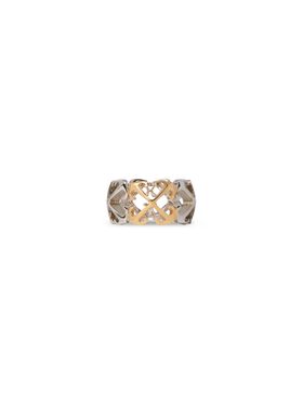 OFF WHITE Bicolor Arrow Chain Ring GOLD OWOB13HC99MET001
