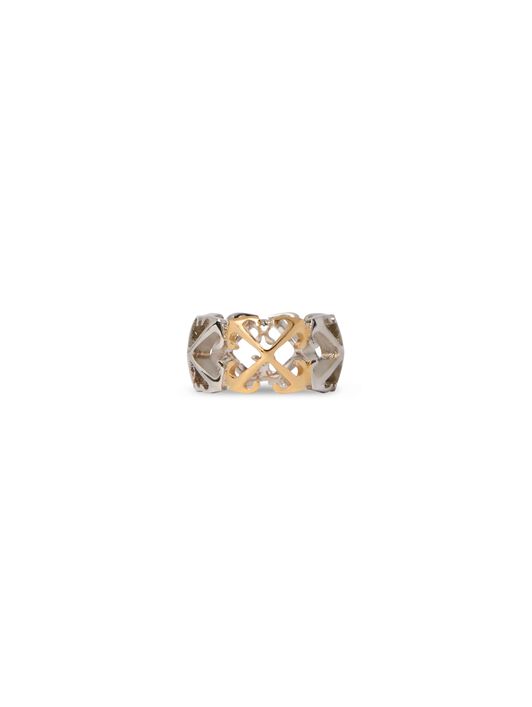 OFF WHITE Anello Bicolore Con Motivo Arrow ARGENTO OWOC11JC99MET001
