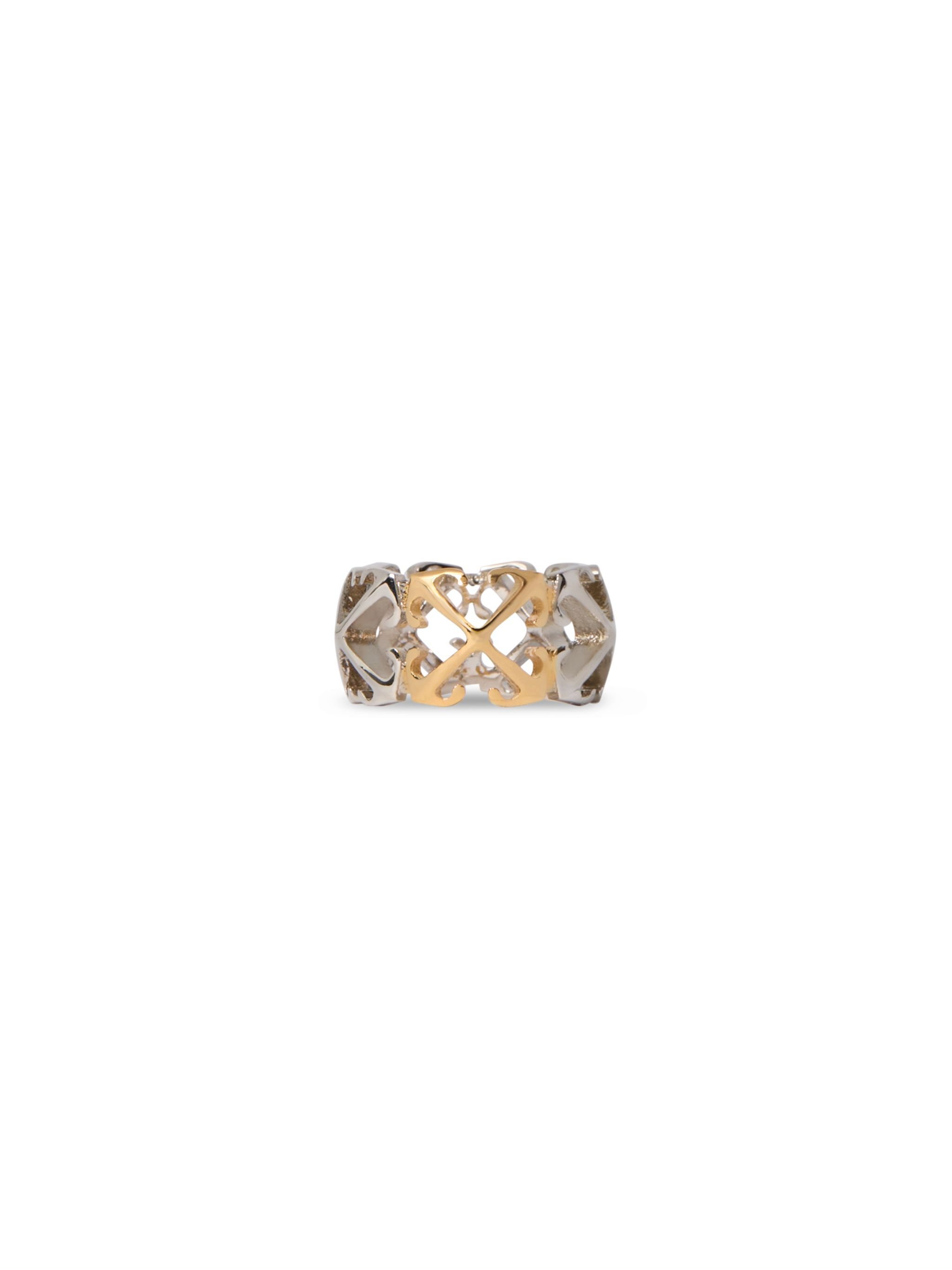 OFF WHITE Anello Bicolore Con Motivo Arrow ARGENTO OWOC11JC99MET001