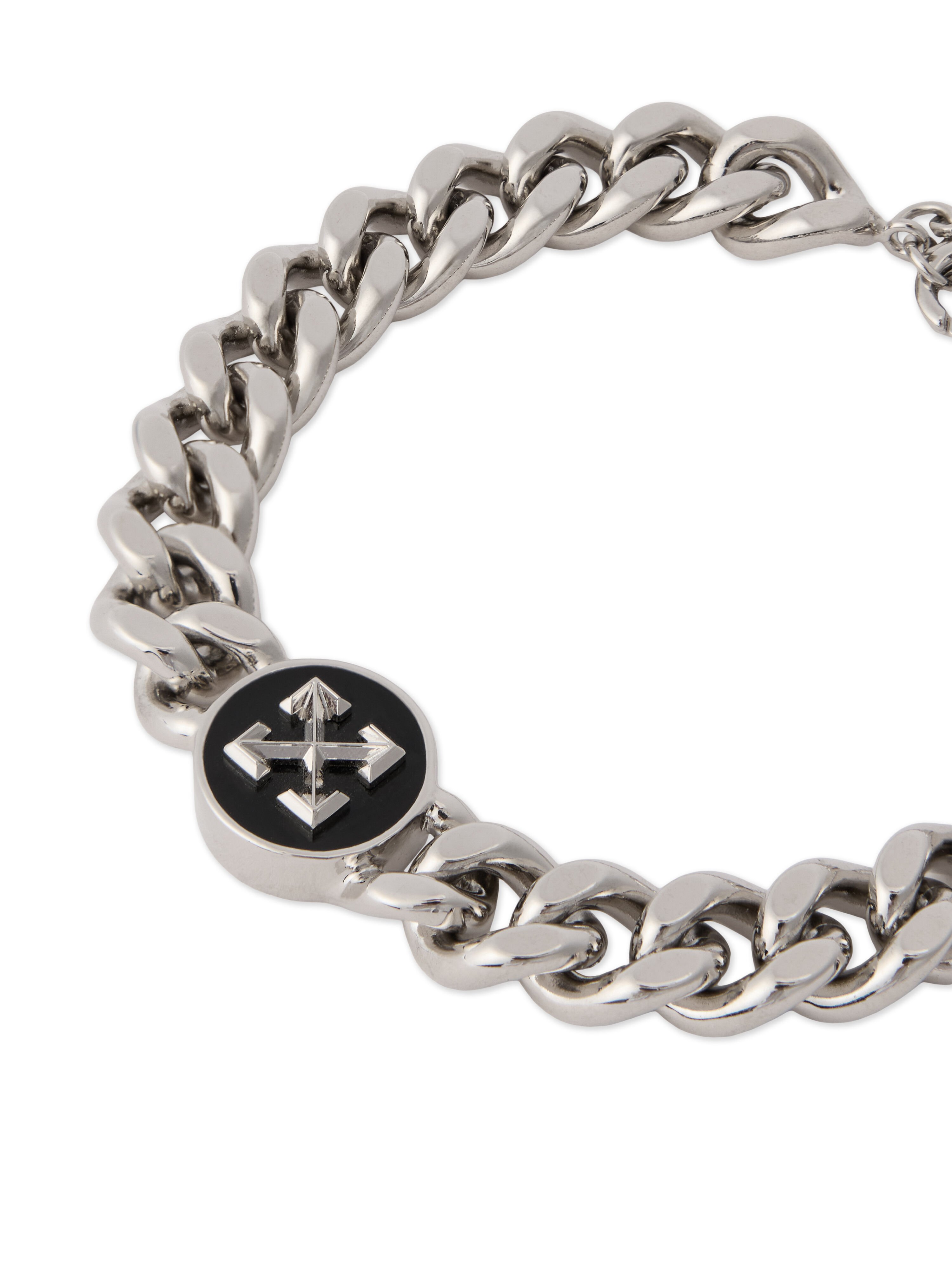 OFF WHITE Round Arrow Chain Bracelet SILVER - BLACK OMOA10VF25MET001