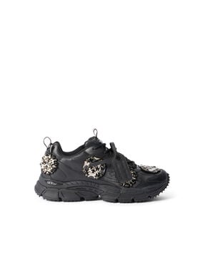 OFF WHITE Be Right Back Bejeweled Sneakers BLACK - SILVER OMIA295Z26LEA003