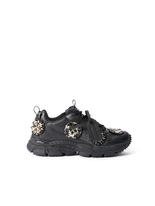 OFF WHITE Be Right Back Bejeweled Sneakers BLACK - SILVER OMIA295Z26LEA003