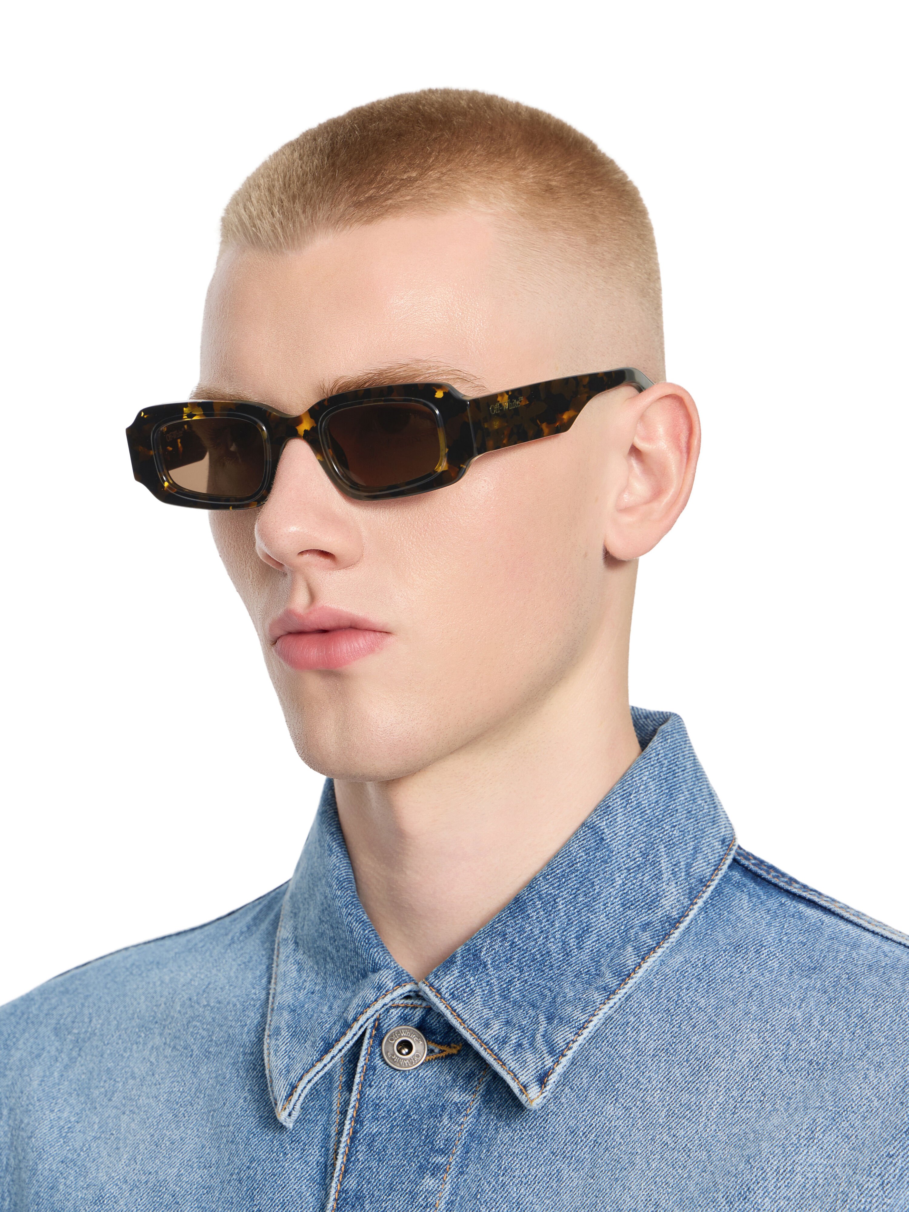 OFF WHITE Olympia Brown Lens Sunglasses Shiny Black OW1042606446