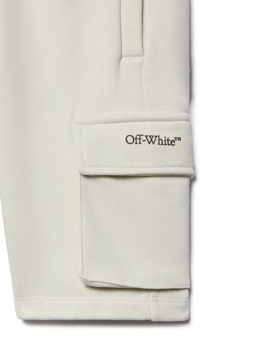 OFF WHITE Diagonal Bookish Sweat Shorts GREY OBCI005S25FLE001