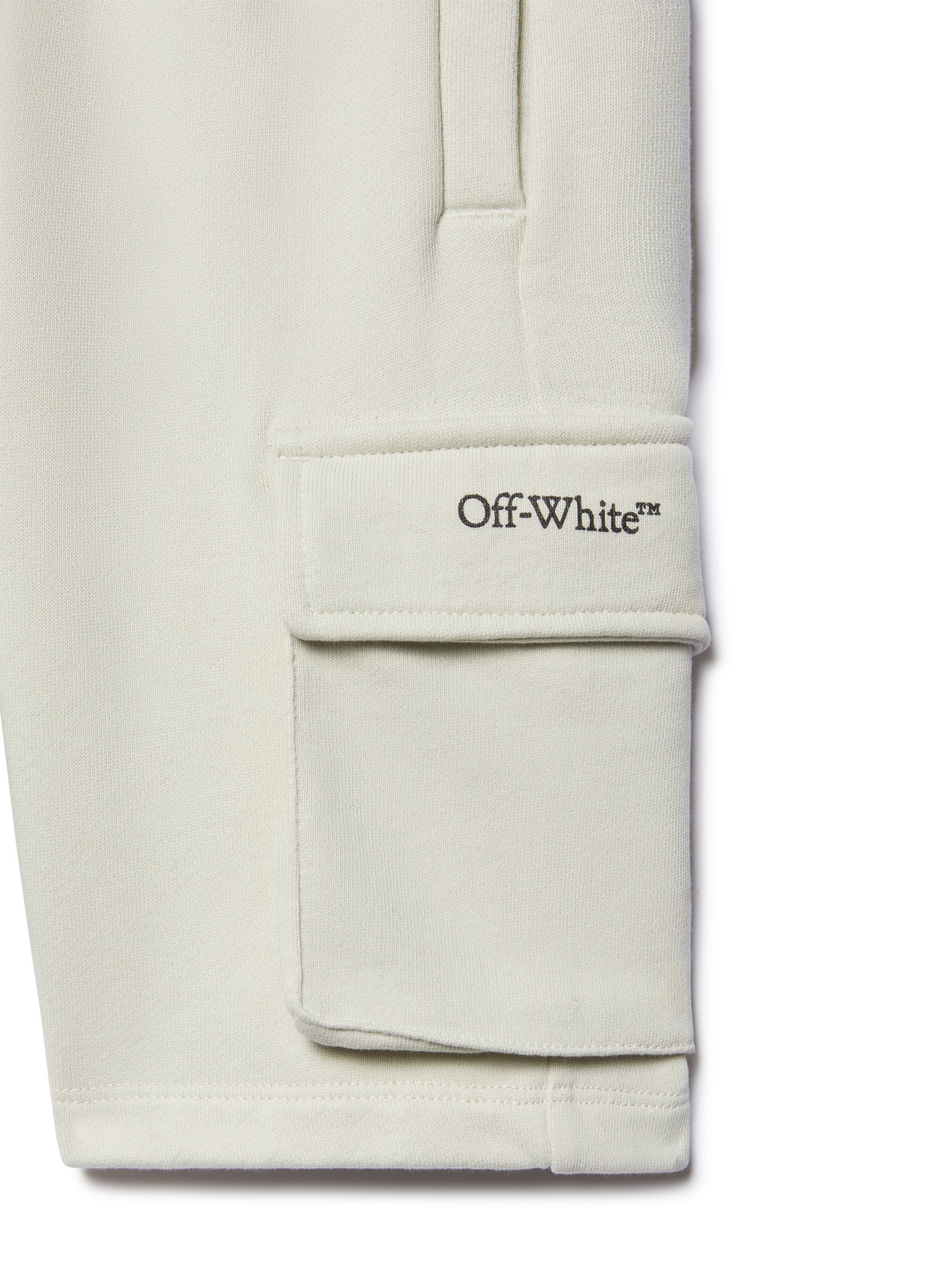 OFF WHITE Diagonal Bookish Sweat Shorts GREY OBCI005S25FLE001
