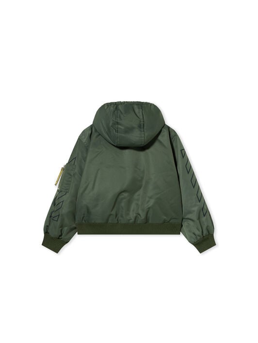 Logo Diagonal Hooded Bomber Jacket OFF WHITE Logo Diagonal Hooded Bomber Jacket PINE GROVE 44BEH005F26F001