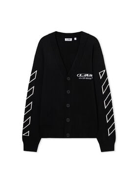 LAB L/AB Off Active Diagonal Knit Cardigan BLACK 44LABF26S125
