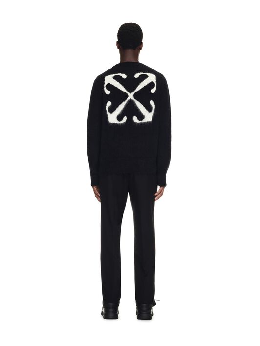 OFF WHITE MOHAIR ARROW KNIT CREWNECK BLACK OMHE170F23KNI001