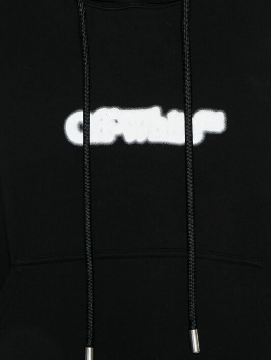 OFF WHITE Schwarzer Hoodie Mit Spray-Pfeil BLACK OMBB085S25FLE00I