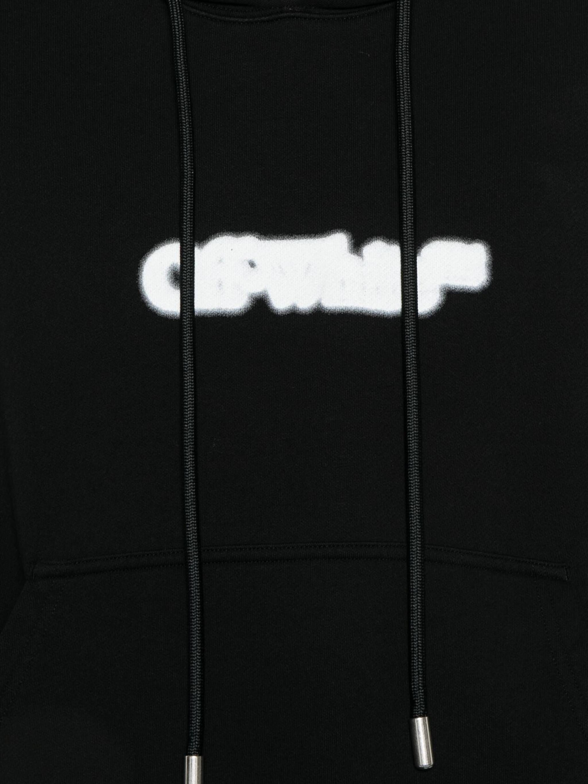 OFF WHITE Schwarzer Hoodie Mit Spray-Pfeil BLACK OMBB085S25FLE00I